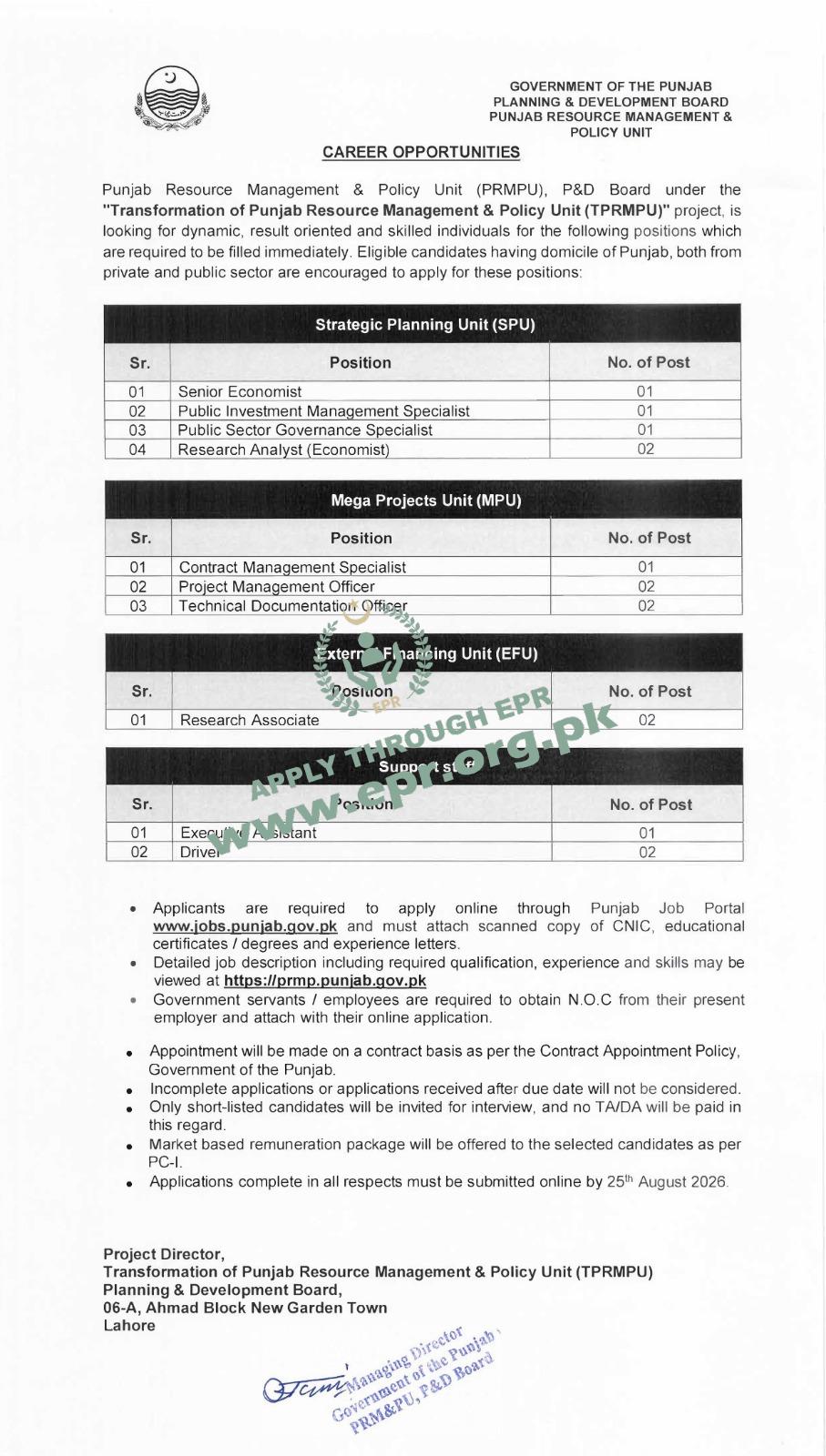 Planning and Development Board Punjab Resource Management & Policy Unit
(MN-0382026/08 ) - Planning and Development Board Punjab Resource Management & Policy Unit