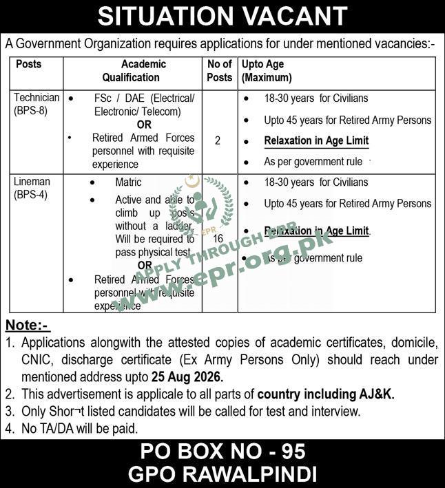 PO BOX NO - 95 GPO RAWALPINDI
(MN-0782026/01 ) - PO BOX NO - 95 GPO RAWALPINDI