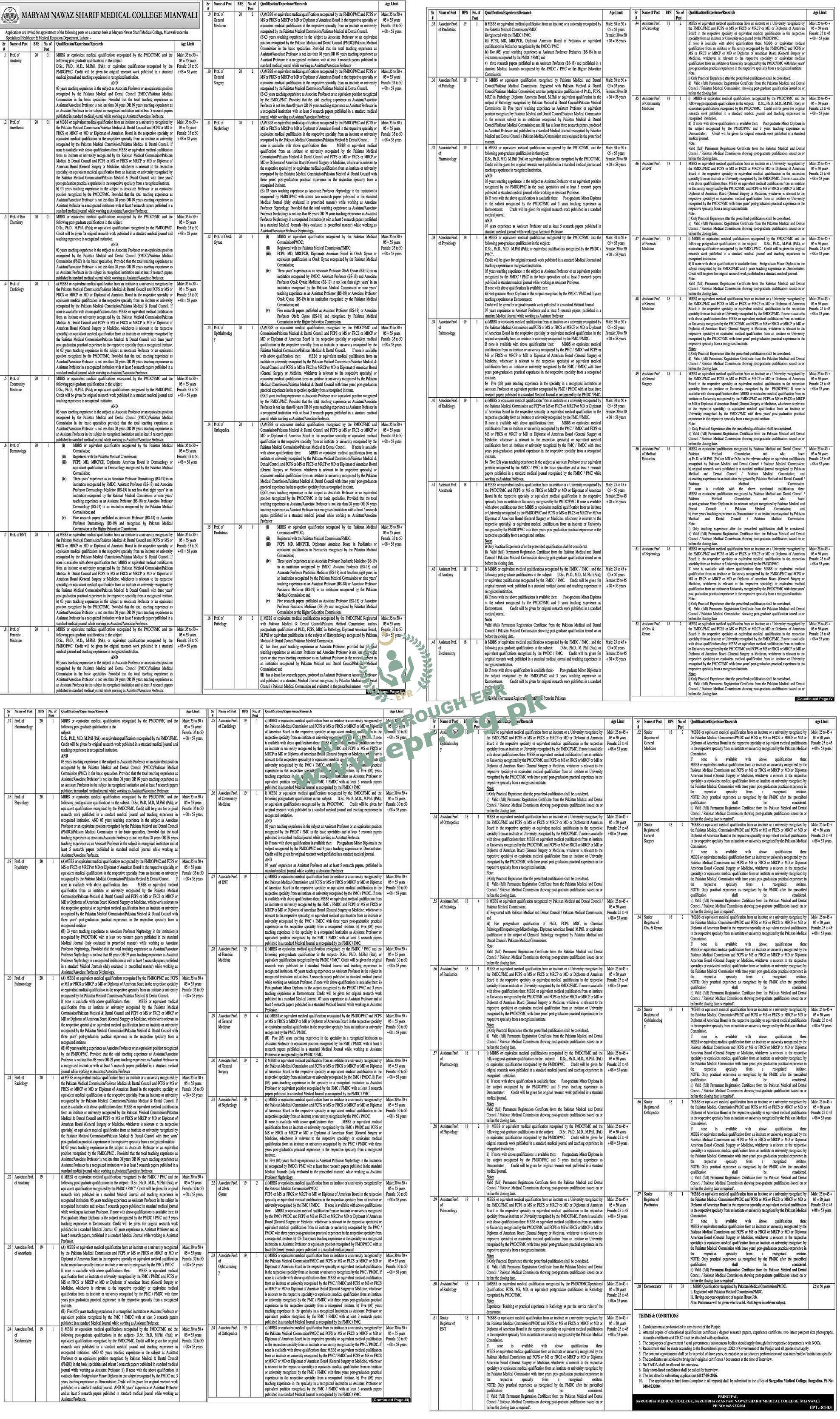 MARYAM NAWAZ SHARIF MEDICAL COLLEGE MIANWALI
(IPL - 8103 ) - MARYAM NAWAZ SHARIF MEDICAL COLLEGE MIANWALI